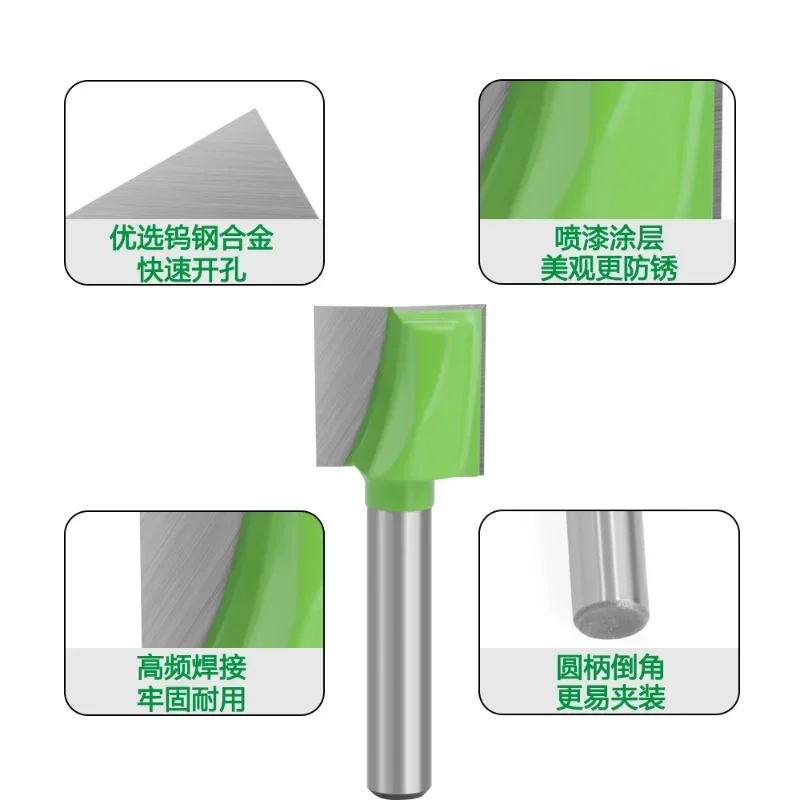 

Cleaning Bottom Bit Straight Router Bit set, 1/4 Shank, Clean Milling Cutter, Woodworking Power Machine