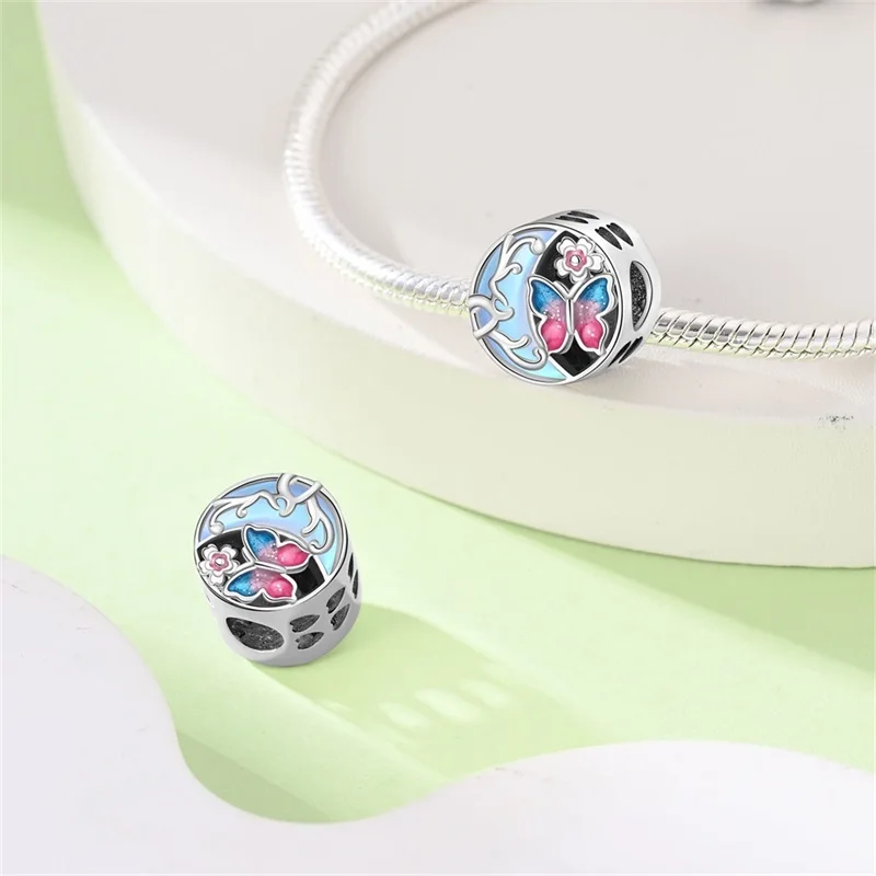 سحر 925 الفضة الربيع موضوع سلسلة الخرز والمعلقات 3 مللي متر الأصلي سوار قلادة المرأة الفاخرة رائعة DIY بها بنفسك مجوهرات هدية #3