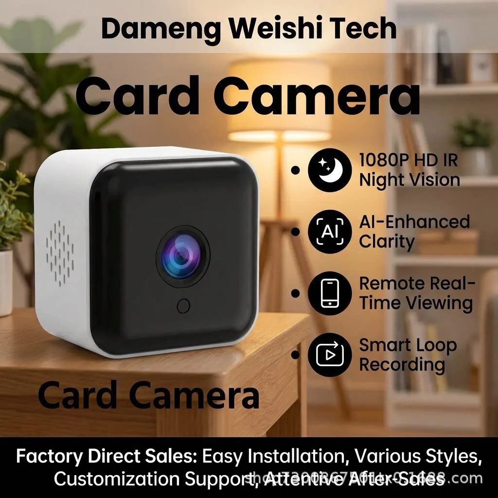 New Window Card‑Style Camera, HD Smart Wireless WiFi Surveillance Camera, Night Vision Remote Security Camera