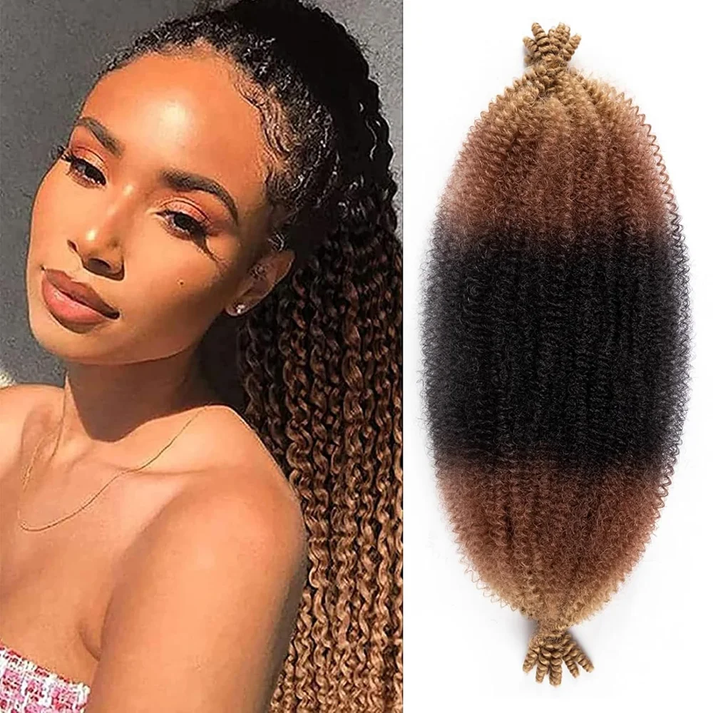 

1B/30/27 Synthetic Afro Braiding Hair Kinky Braiding Hair Twist Up Springy Afro Twist Hair Ombre Kinky Twists Hair for Braiding