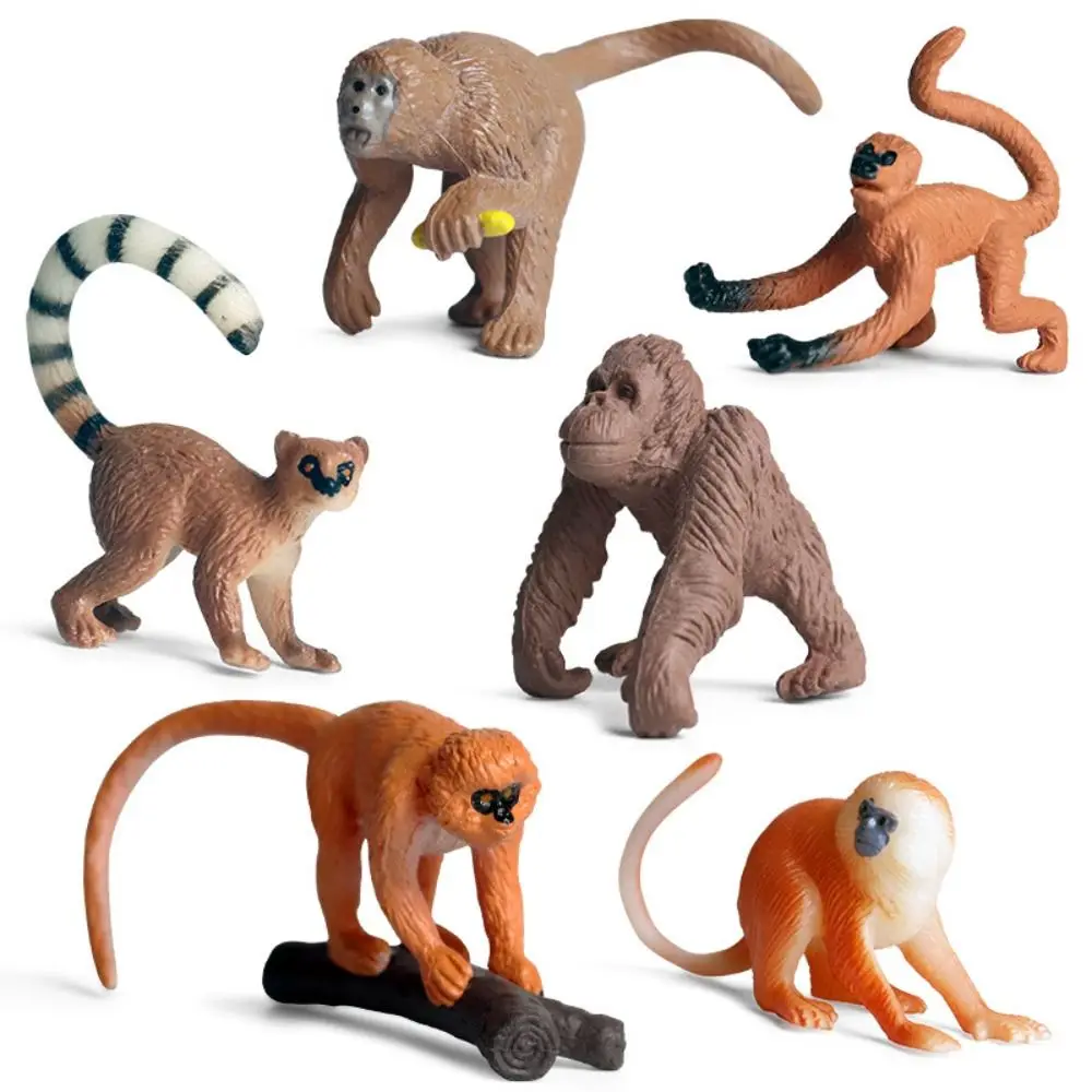 Wild Dier Aap Actiefiguren Onderwijs Miniatuur Chimpansee Model Collectie PVC Materiaal Orang-oetan Gorilla Model