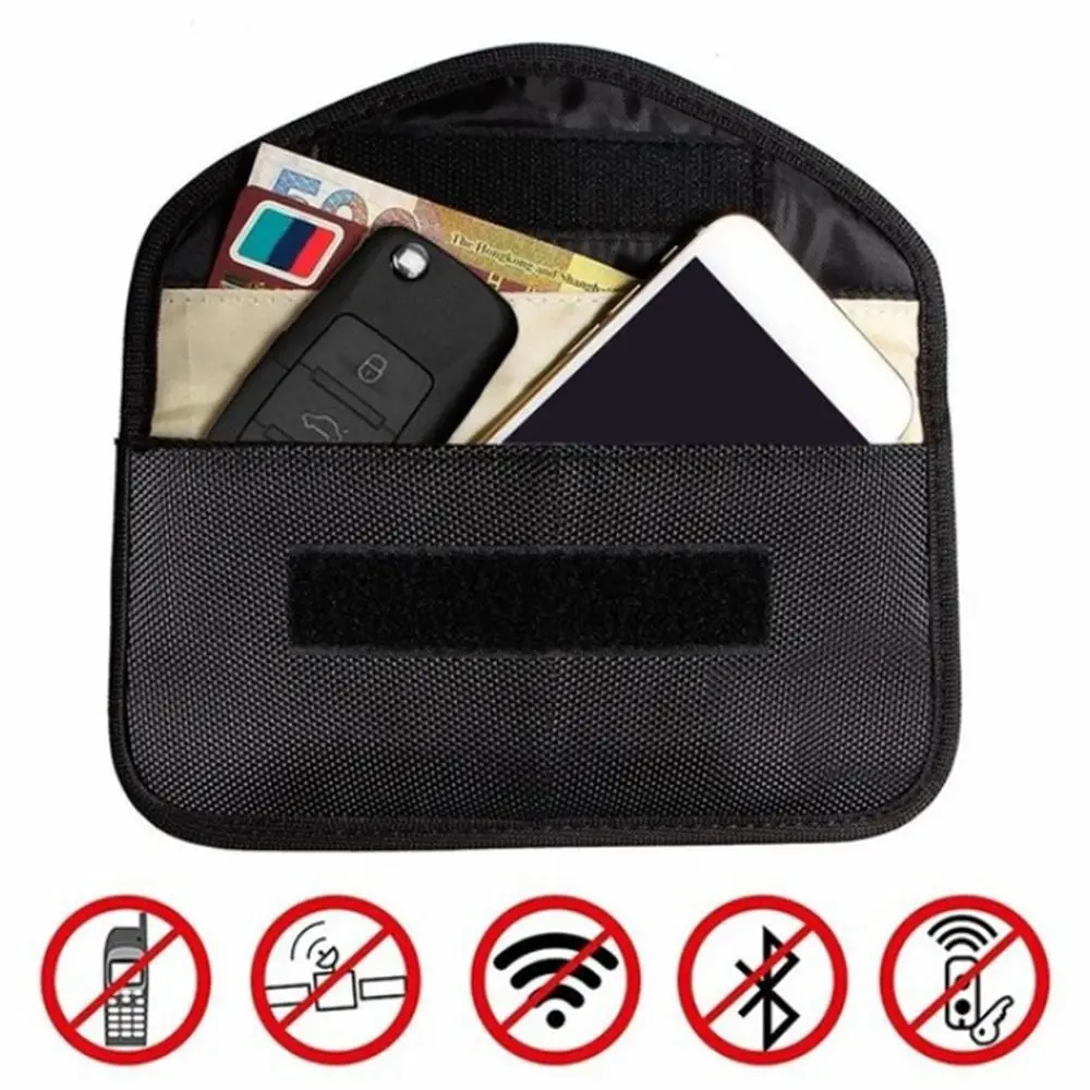 Funda bloqueadora de señal para llave de coche, bolsa Universal de bloqueo RFID sin llave, jaula de Faraday Fob