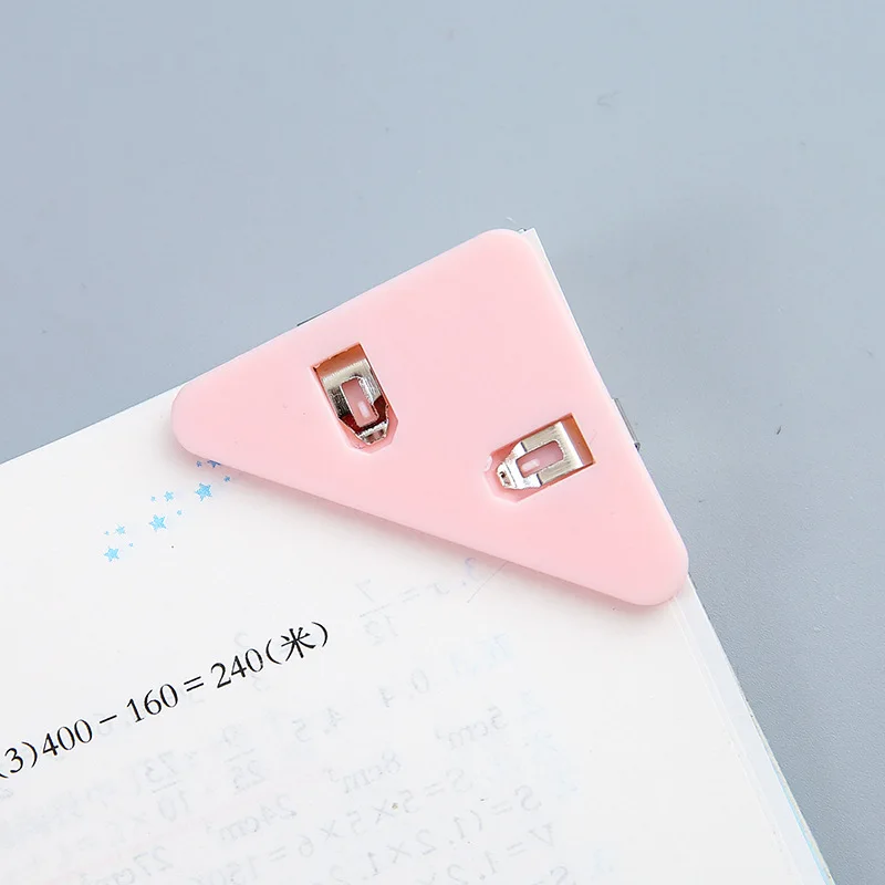 5pcs/lot Creative Triangle Clip Student's Book Edge Corner Clip Color Folder Student Test Paper Data Storage and  Sorting Folder