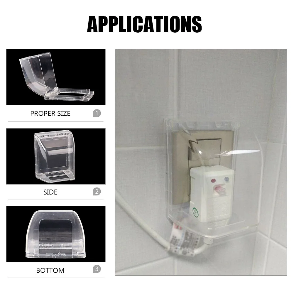 

2pcs Outlet Waterproof Receptacle Protector Wall Plug Protector For Bathroom Garden Office Home Improvement Electrical Outlet