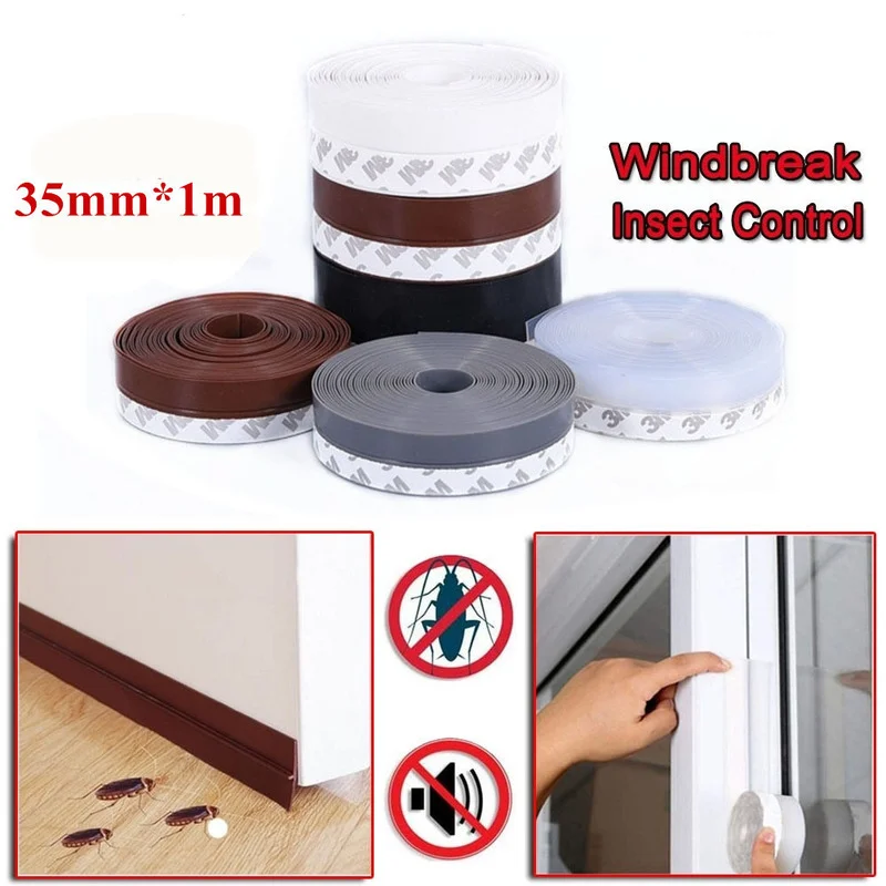 Multi-function Self Adhesive Glue Door Window Draught Dust Insect Seal Strip Soundproofing Weatherstrip 35 Mm Width Dropshipping