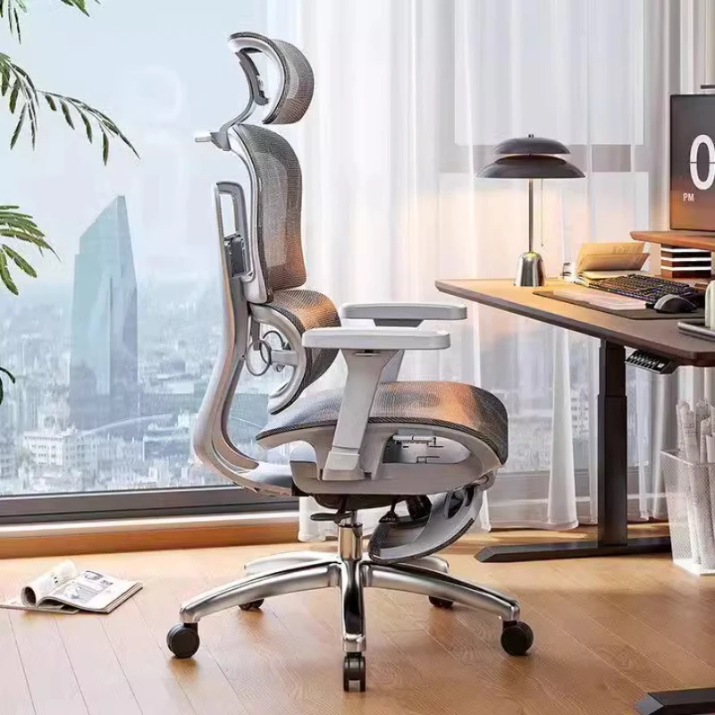 Silla de juegos de malla transpirable, silla de juegos cómoda y duradera giratoria elástica, reclinable, muebles de oficina cómodos y ergonómicos