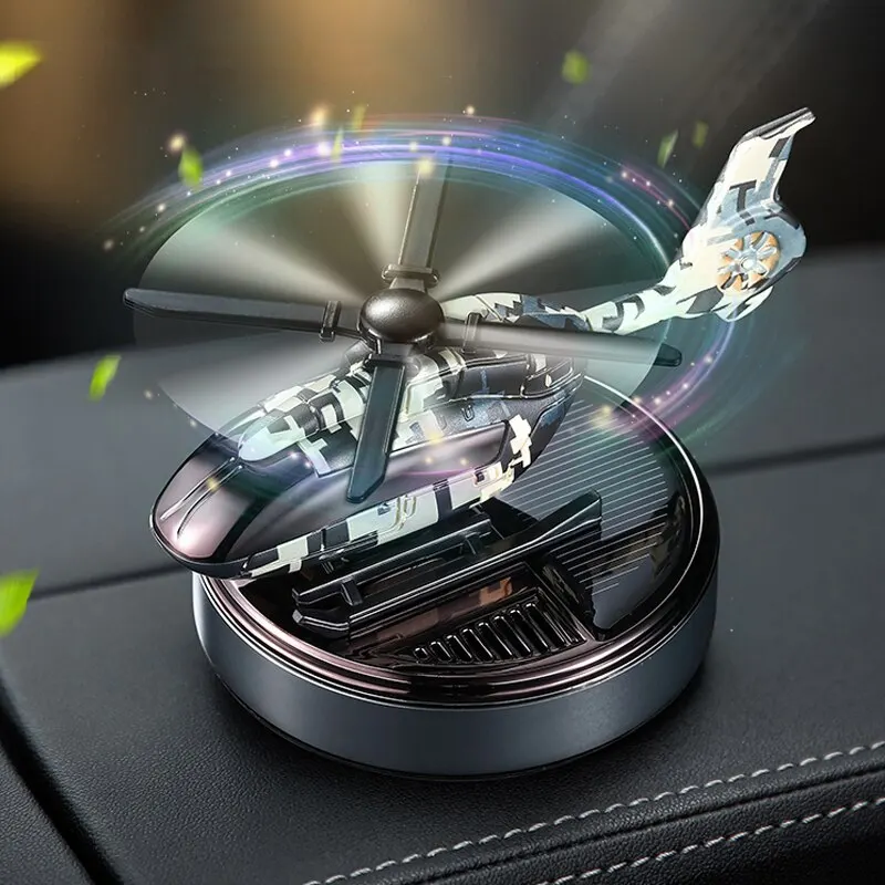 Car Air Freshener Solar Helicopter Interior Accessories Decoration Propeller Rotating Auto Flavoring Perfume Diffuser Supplies