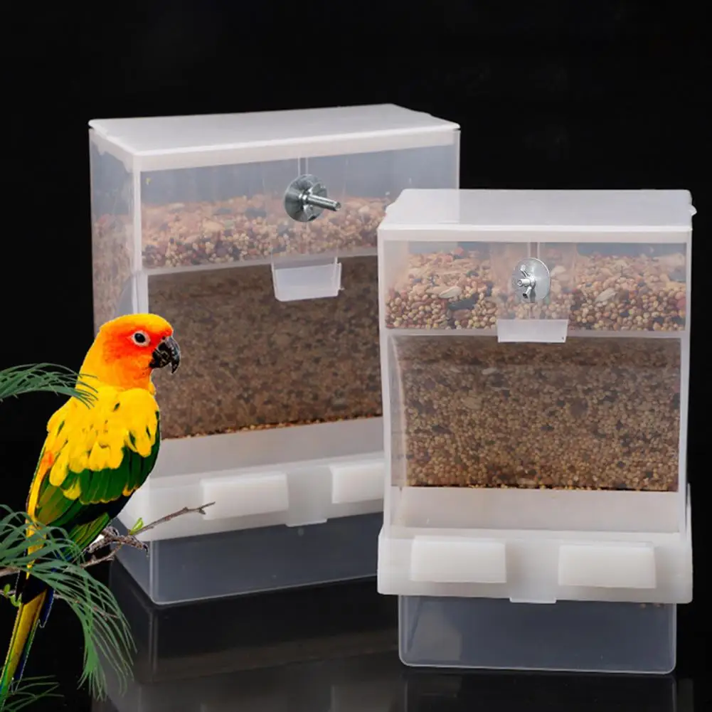 Bird Automatic Feeder Easy to Clean Bird Food Box Screw Fixing Anti-splash  Convenient Parrot Hanging Automatic Feeder