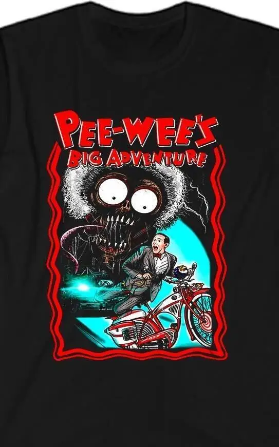 Pee-wee s Big Adventure Movie Men s Black T-Shirt Size S to 5XL