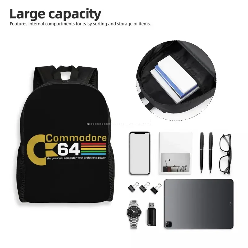 Retro Commodore 64 Travel Backpack Men Women School Computer Bookbag College Student Daypack Bags