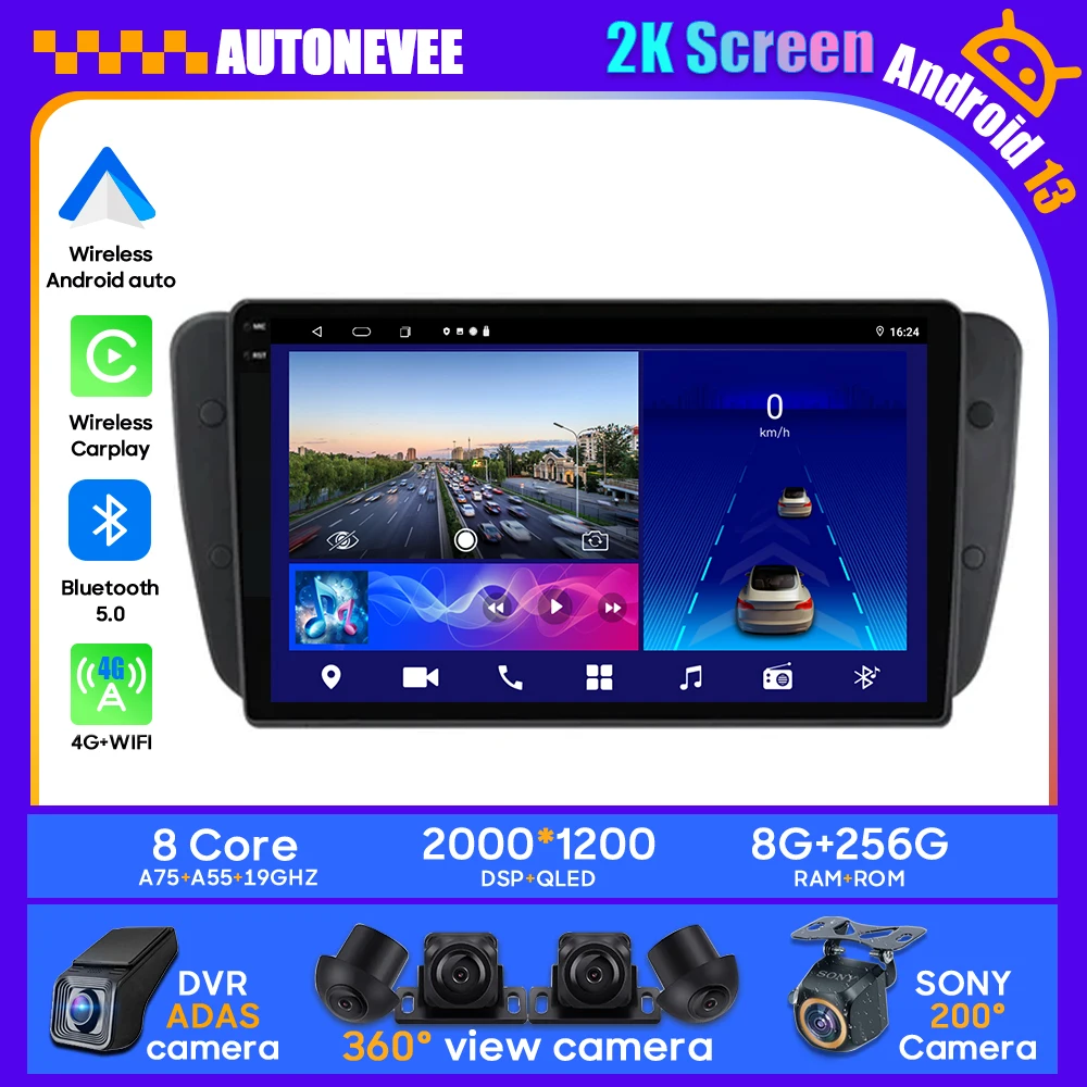 

Android 13 For SEAT Ibiza 6J IV 4 2008-2015 Car Radio Multimedia Player Navigation Auto Head Unit DashCam 2din HDR Stereo GPS BT