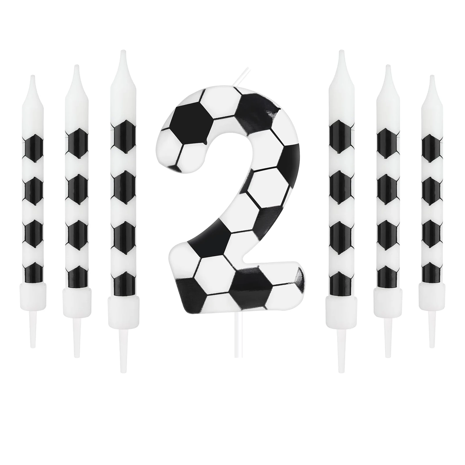 7 Stück Geburtstagskerzen, Fußball-Sport-Thema, Partydekoration, Geburtstagskuchenkerzen für Jungen, Mädchen, Kinder, Partyzubehör – Detail 9