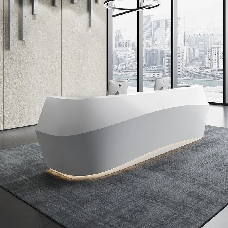 High quality unique wood reception desk office reception desk front desk for beauty salon