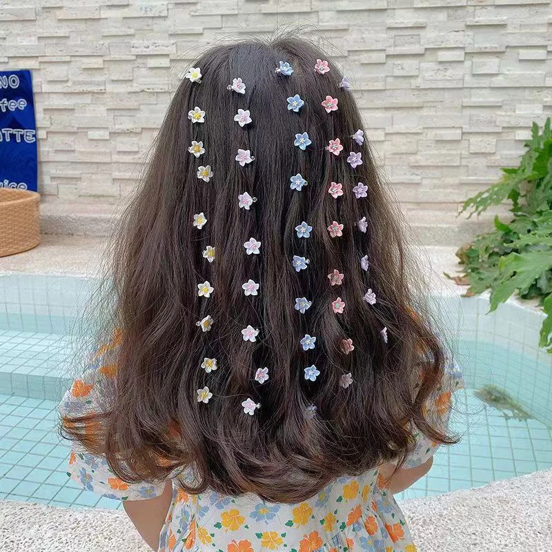 10pcs Korean Mini Flower Hair Clips Delicate Lily Flower Children Hairpin Buckle Women Girls Cute Princess Hair Accessories