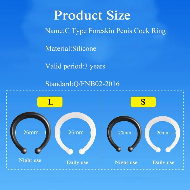 2PCS Men Foreskin Correction Hinder Ring Penis Training Sleeve Time Delay Device Sex Toys for Men Lock Cock Ring