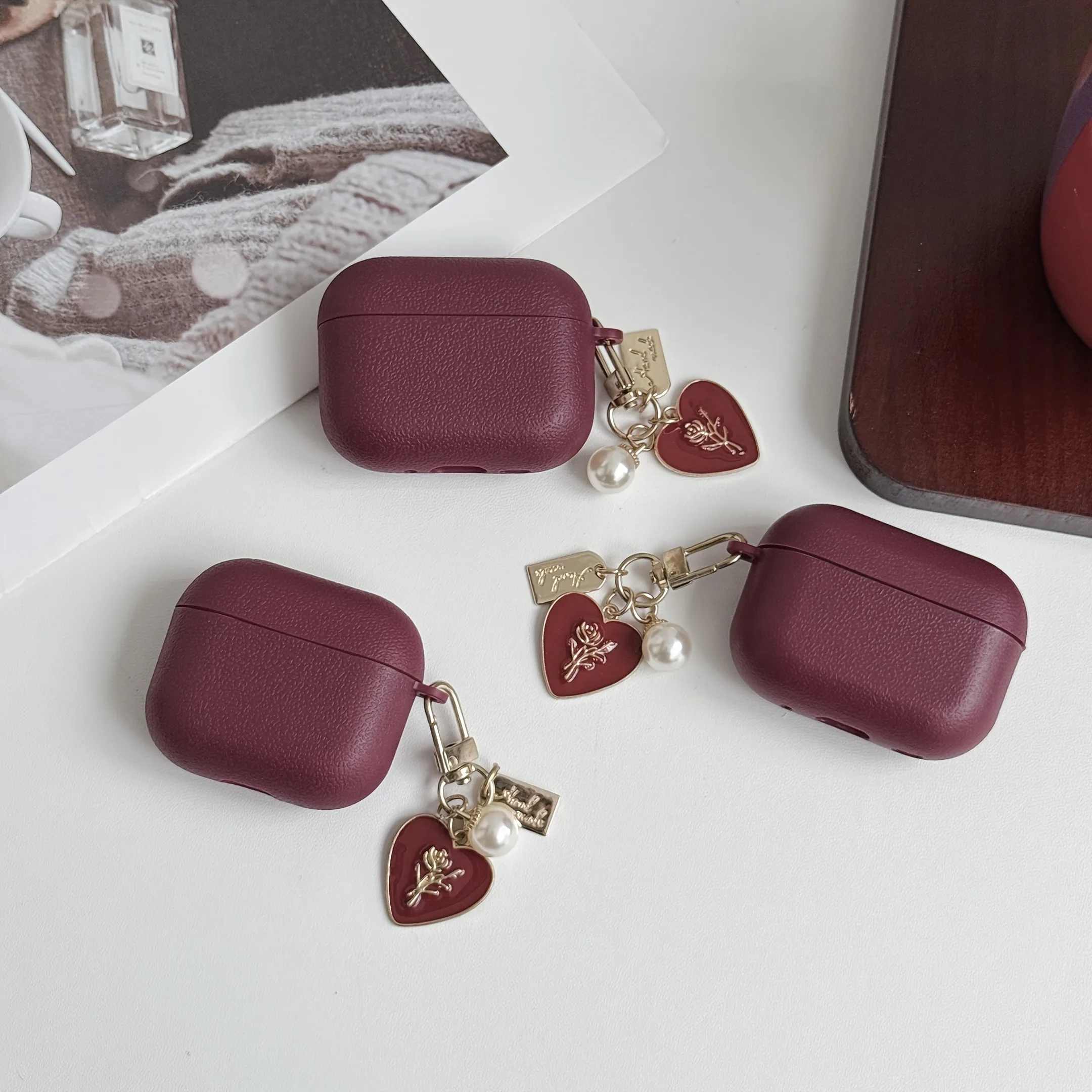 Minimalist Faux Leather Earbud Case for AirPods 5 4 3 & AirPods Pro 3 Pro 2 Pro Wireless Bluetooth Headset Protective Cover