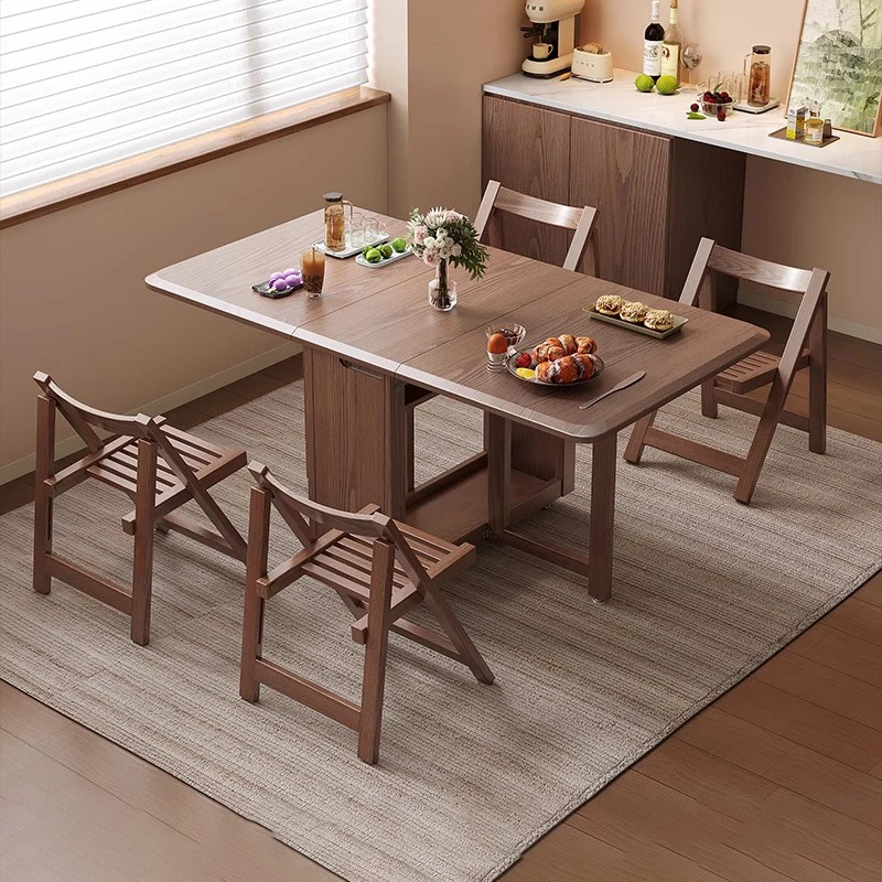 Rustic Dark Dining Tables Folding Nordic Modern Multifunctional Dining Tables Elegant Vintage Table A Manger Pliante Furnitures