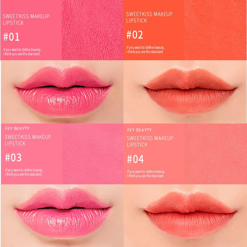 Waterproof Matte Lipstick Velvet Texture Longwear Moisturizing Non Stick Cup Nude Bean Paste Color Daily Lip Cosmetics
