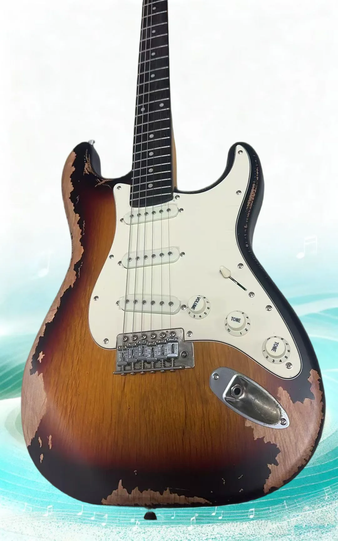 Professional Performance Guitar Sunburst Color rosewood Fretboard Alder Body Making old