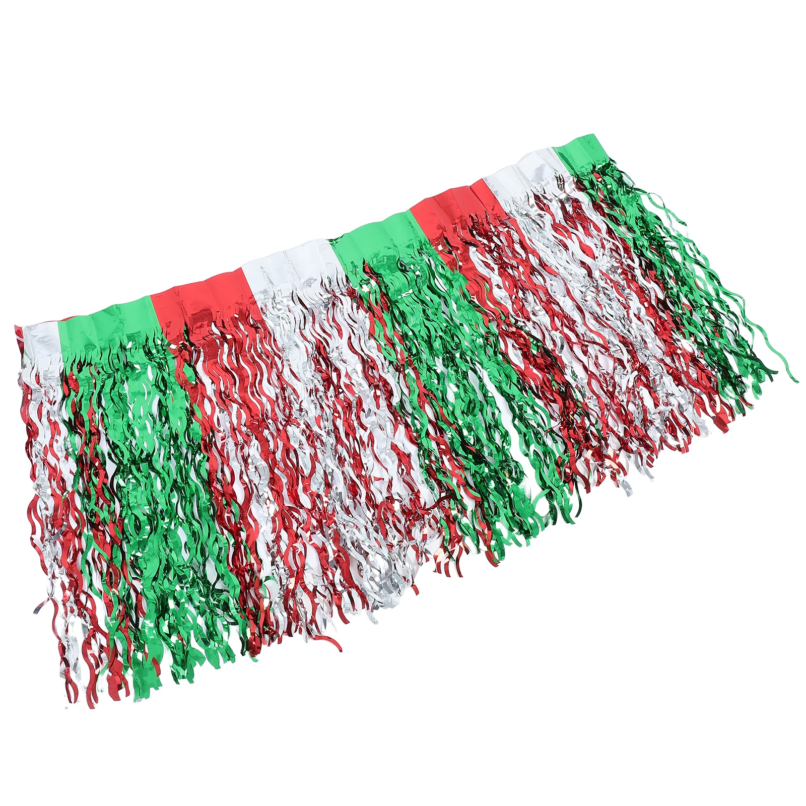 

Colorful Scimitar Table Skirt 275X75cm Plastic Birthday Wave Wedding Banquet Holiday Desk Skirts Tinsel