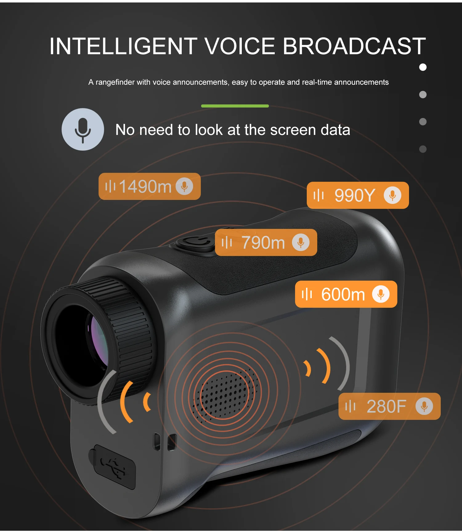 Kaemeasu 600M-1500M Laser Rangefinder Touch color Screen Golf Rangefinder Flagpole vibration with slope Switch voice broadcast