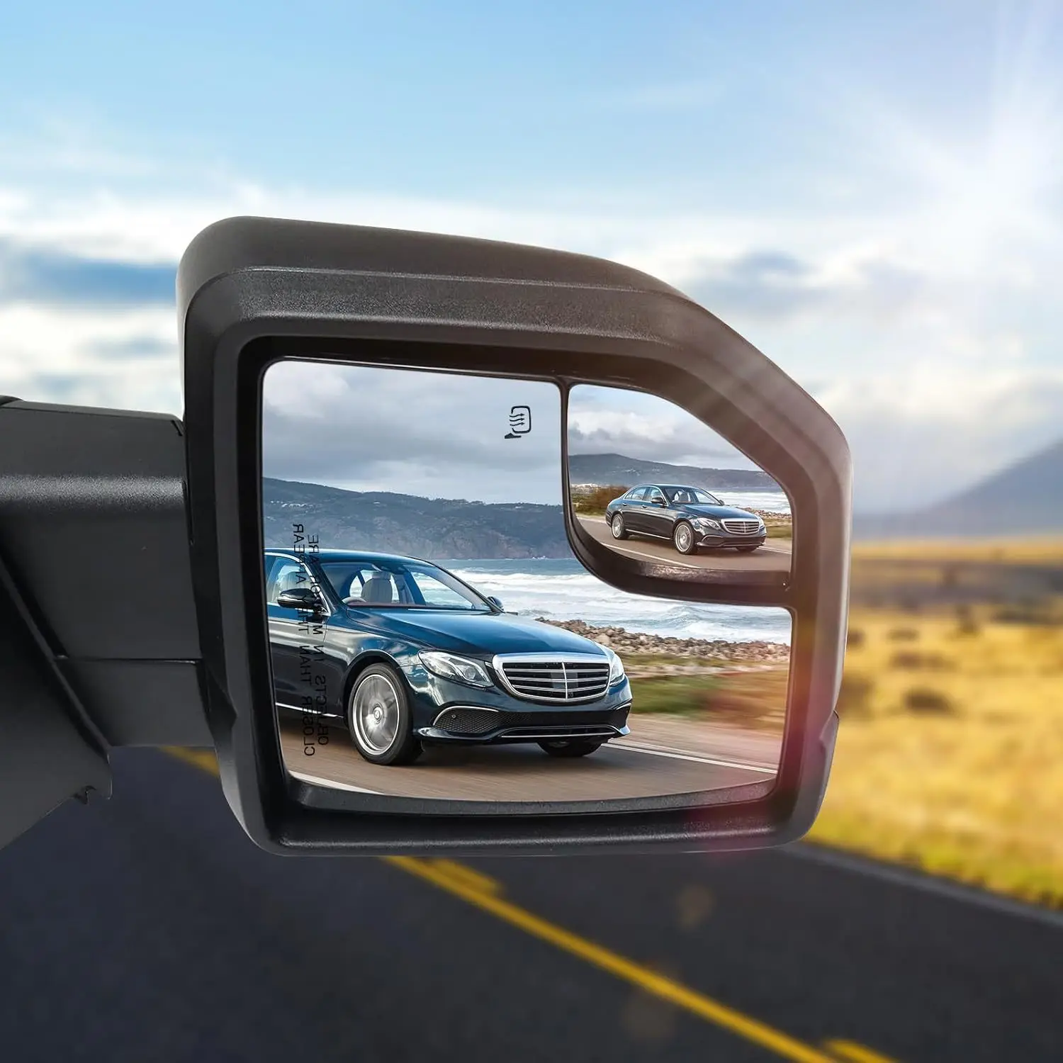 

Passenger Side Heated Mirror Glass Compatible with F150 2015-2020 Blind Spot Convex Mirror Glass w backing plate