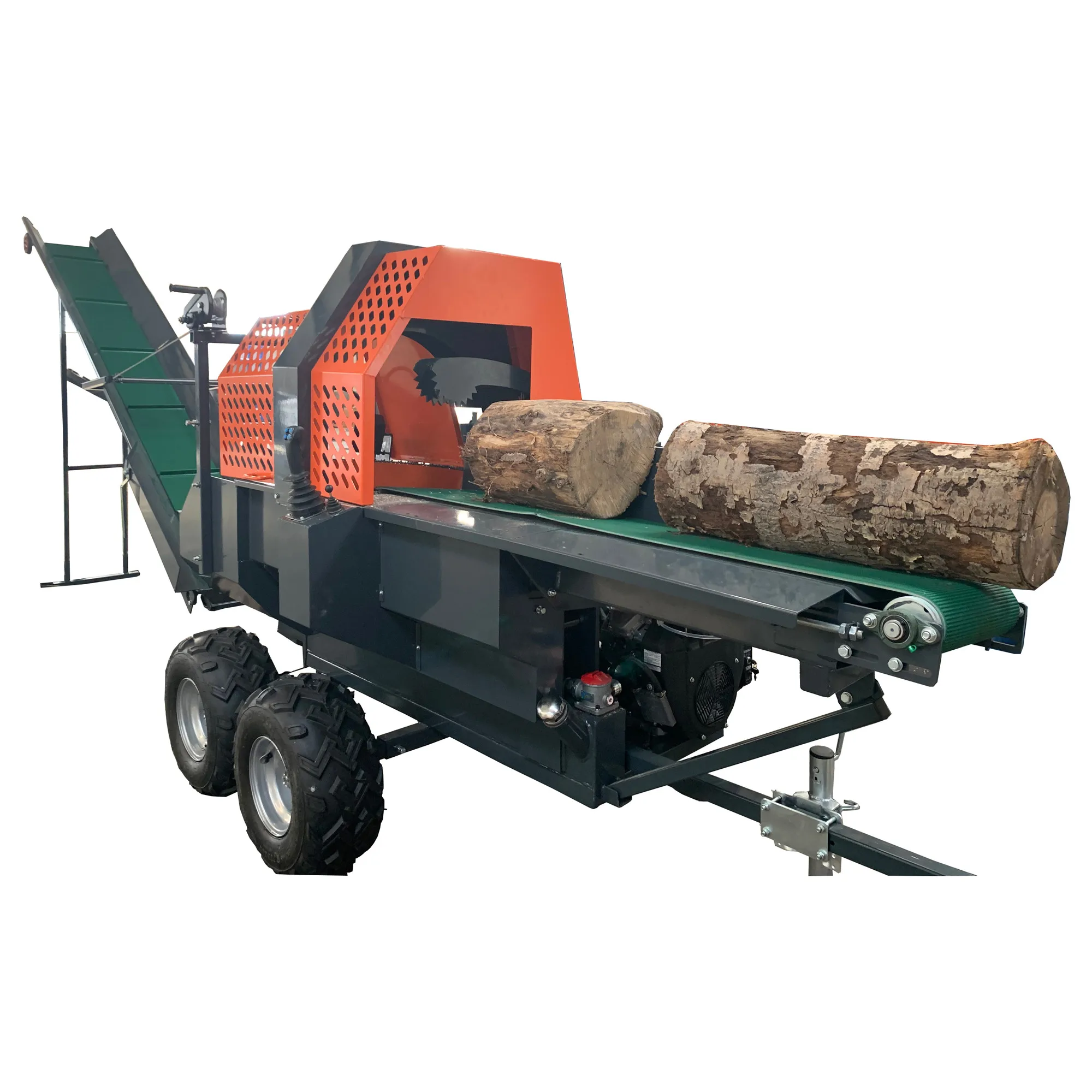 Hydraulic Log Splitter 15Ton  Horizontal  Wheeled Portable Wood Splitter Auto Return Wedge For Farm Backyard Firewood Processing