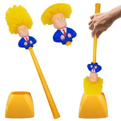 Donald Trump Bathroom Cleaning Brush with Holder Trump Lavatory Brush Novelty Gifts Toilet Bowl Brush Bathroom Cleaning Tools