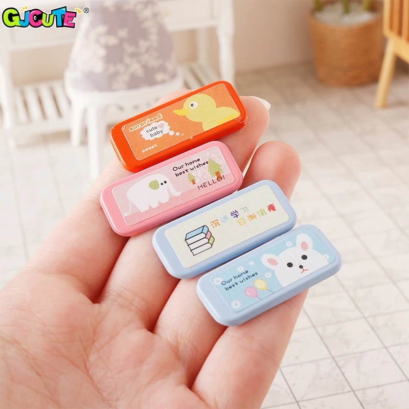 1:12 Dollhouse Miniature Stationery Box Pencil Case Storage Box Model Decor Toy Doll House Accessories Kid Play Toy