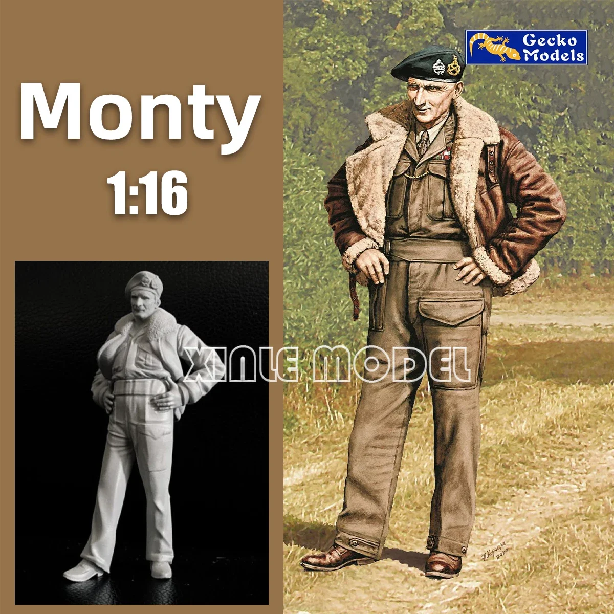 

Gecko model military assembler kit 16GM0025 Marshal Montgomery 1/16 DIY toy