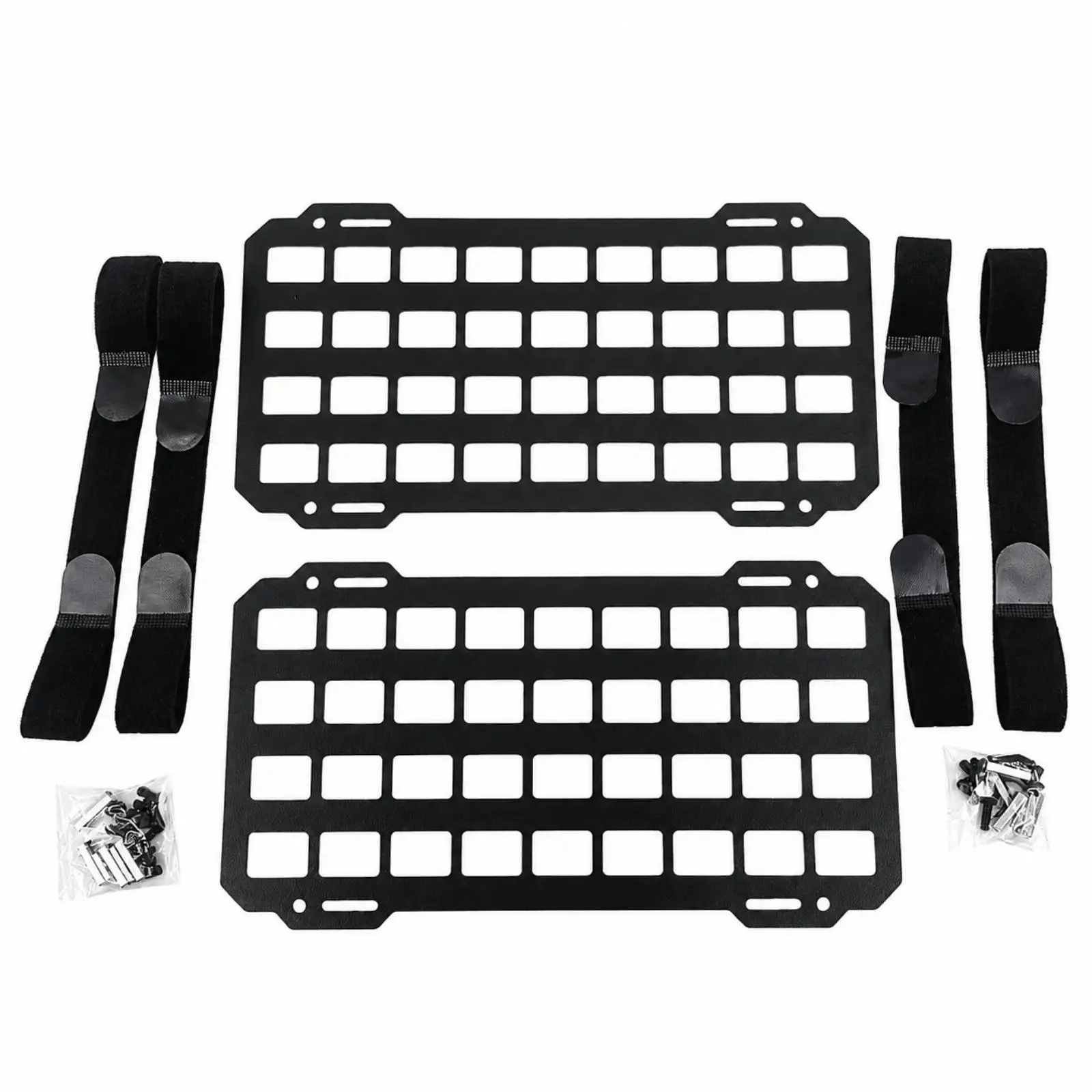 Black Aluminum Tail Box Mounting Board for Motorcycle Rear Rack Secure Straps for Camping Commuting