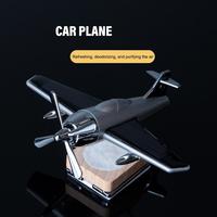 Car Essential Oil Diffuser Solar Airplane Car Diffuser Fragrance Ornaments Diffuser Wooden Base Aromatherapy W0V3