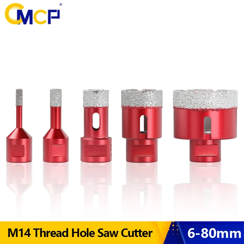 

CMCP M14 Thread Diamond Dry Vacuum Brazed Drilling Core Bits Set porcelain tiles crowns Drill Granite Marble Hole Saw Tools