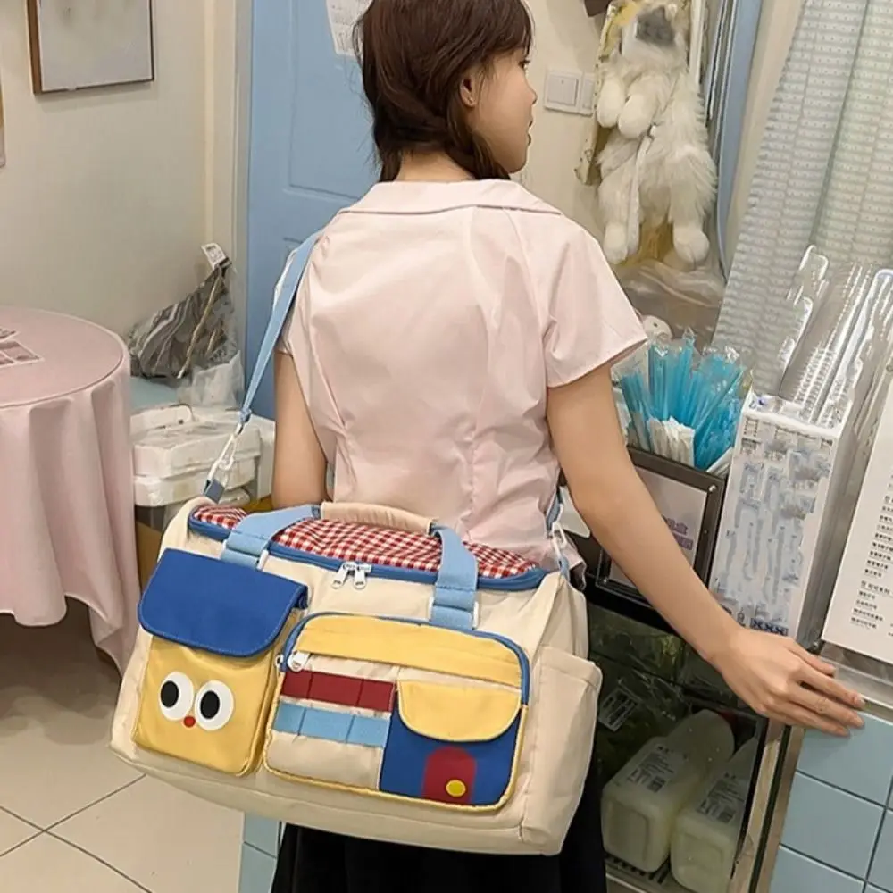Large Capacity Dopamine Travel Bag Oxford Multiple Pockets Travel Duffle Bag Colorful Dedicated Shoe Compartment Gym Sports Tote