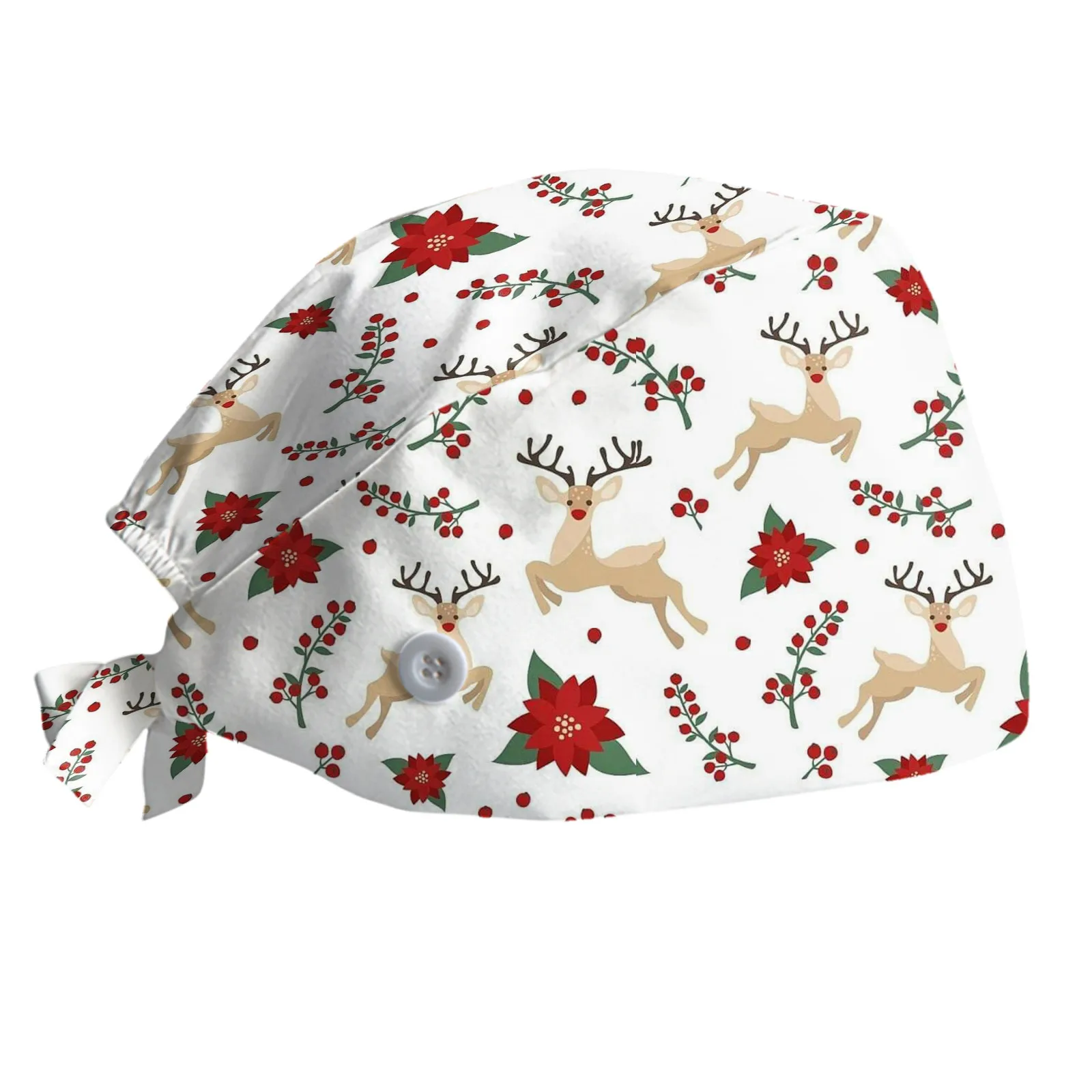 Gorros de enfermera para mujer, uniformes de dibujos animados de Navidad, alce, Papá Noel, soporte ajustable, sombrero de oreja, accesorios de uniformes de enfermería