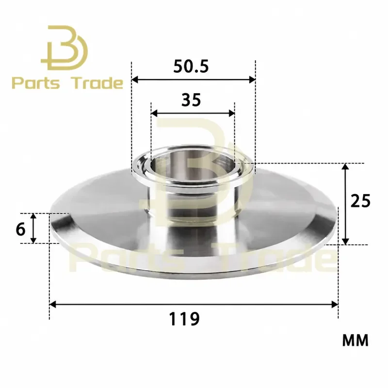 for 1.5 2 2.5 3 4 Inch Tri Clamp Reducer End Cover Flange 50.5 64 77.5 91 106 119mm Ferrule Sanitary SS304 Homebrew Beer Pipe