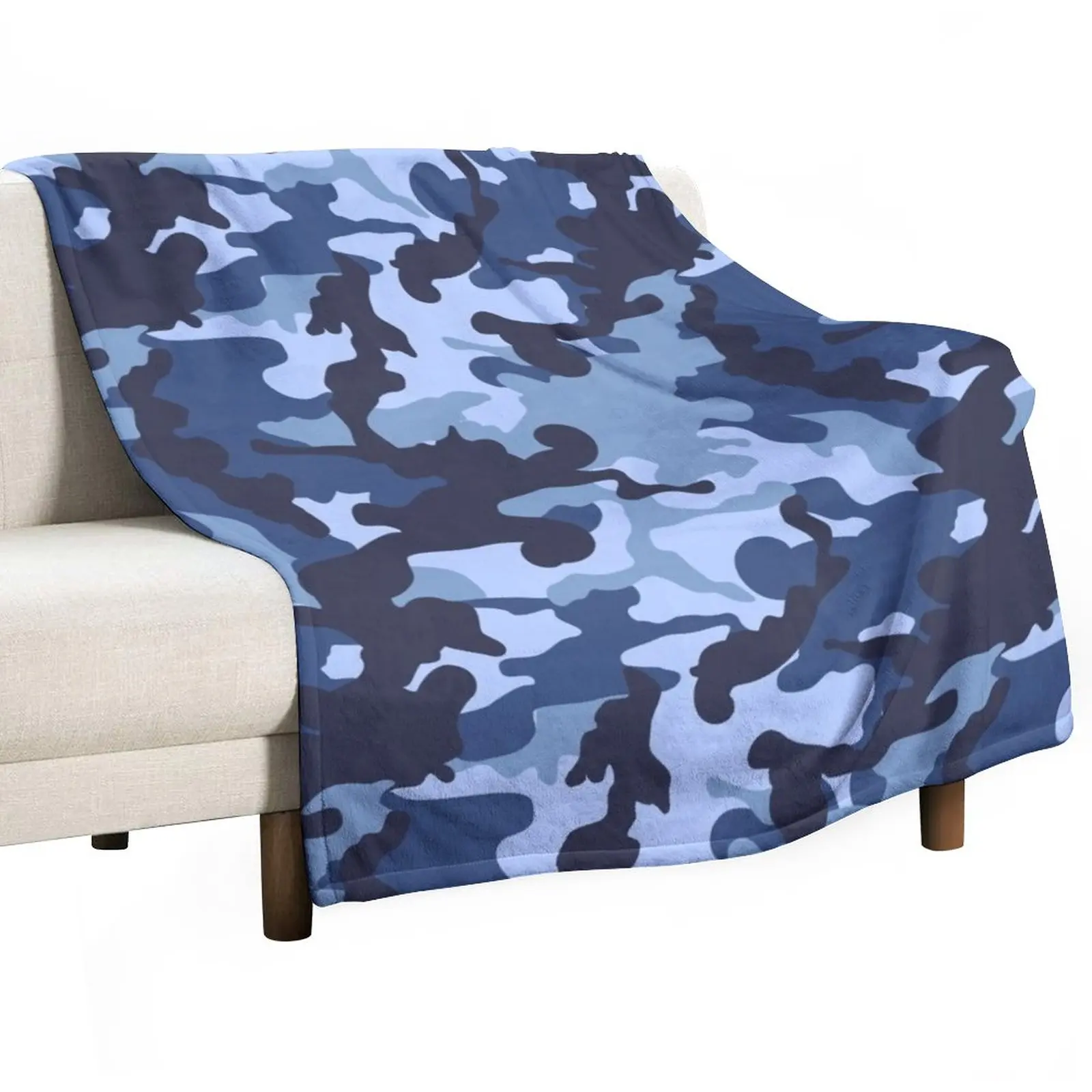 

Navy Blue Camouflage Camo Pattern Throw Blanket Tourist Blanket Designer Blankets Furry Blanket Bed linens