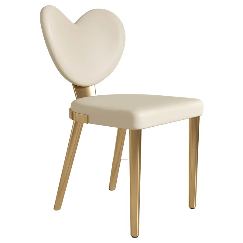 

French dining chair is light and luxurious, with high sense of personality. online celebrity heart-shaped chair, household cream