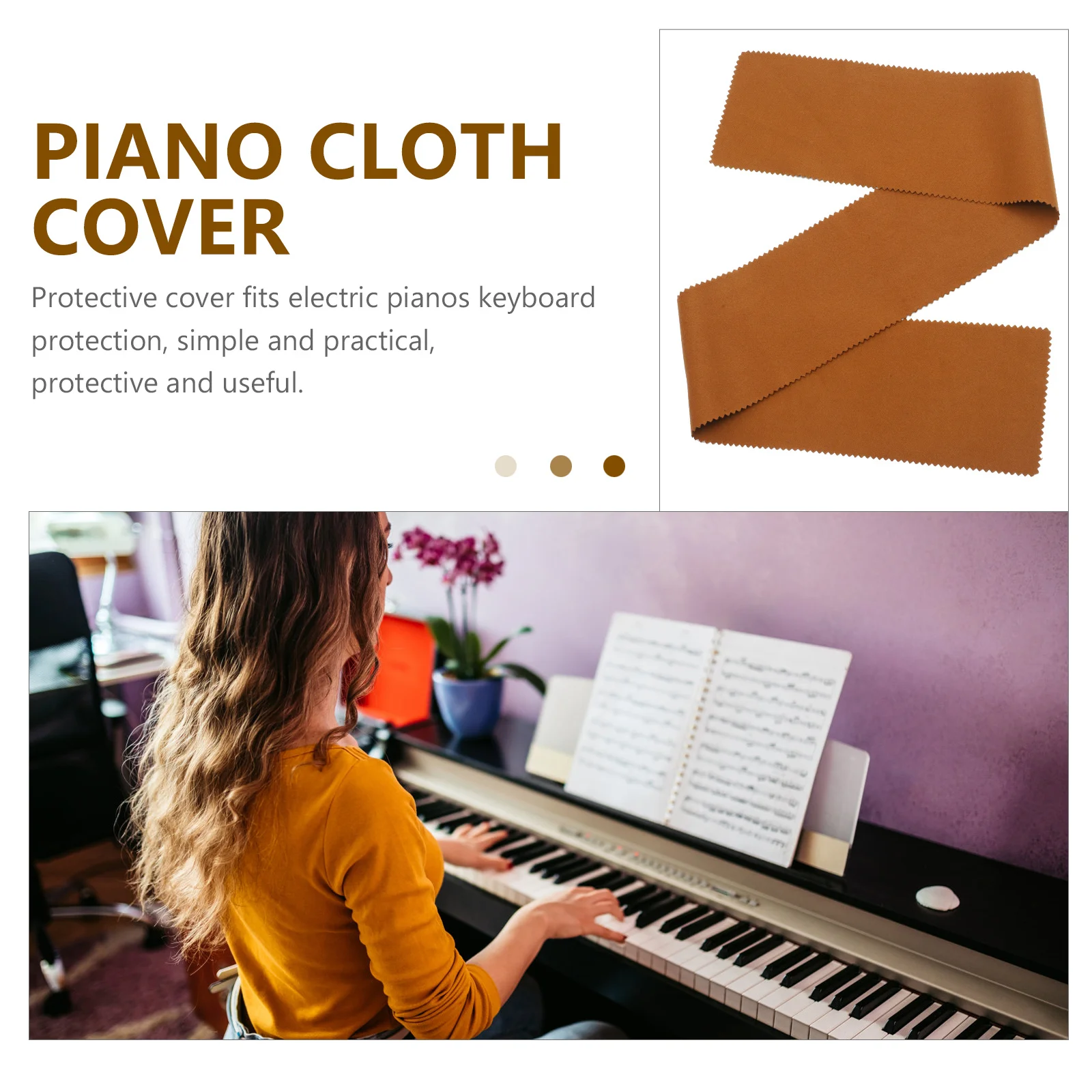 Pokrowiec na keyboard elektryczny 88 klawiszy, ochronny, pyłoszczelny, odporny na zarysowania i olej, wykonany z tkaniny.