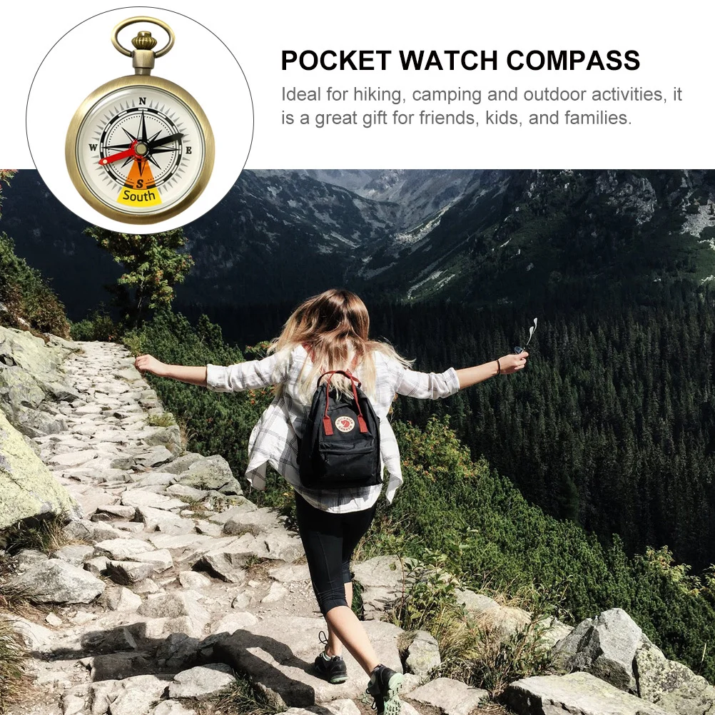 

1Pcs Portable Compass Pocket Mini Outdoor Navigation Tool Vintage Style Accurate for Camping Compass Camping Tool