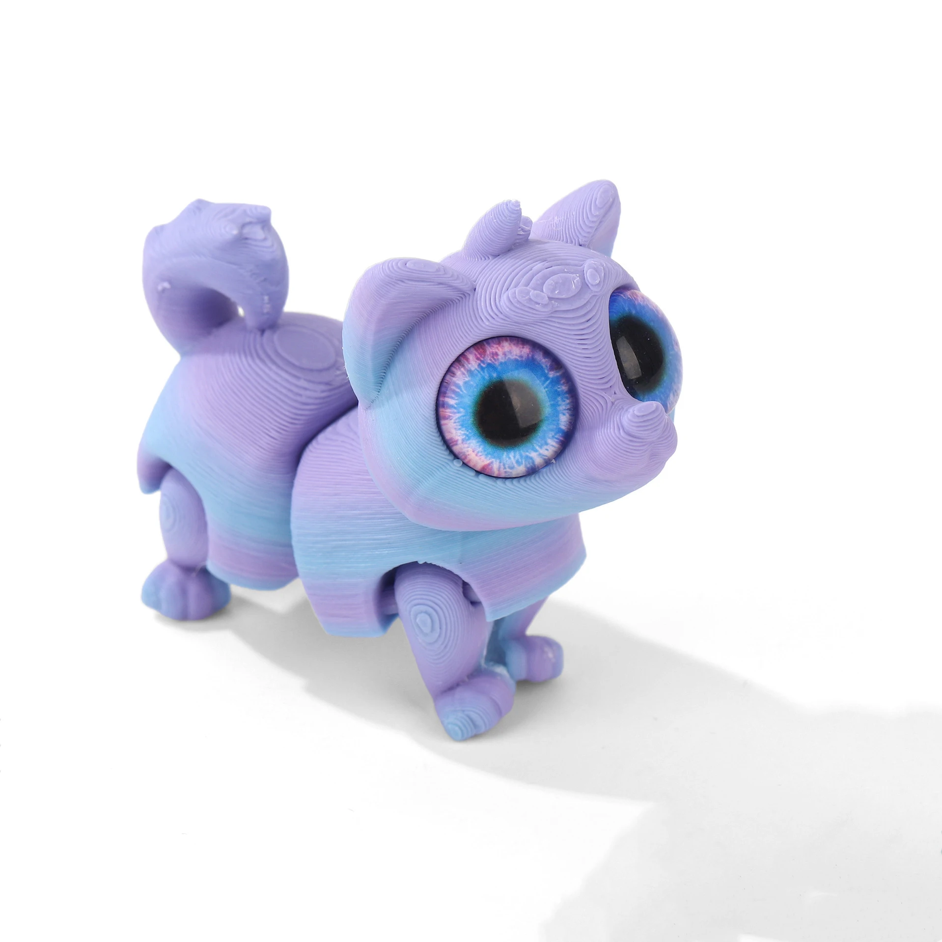 Figure di cani stampate in 3D Giocattoli animali Simulazione mobile multi-giunto Occhi Agitarsi Giocattolo Ornamento per la casa Accessori Decorazioni da scrivania Regalo per bambini