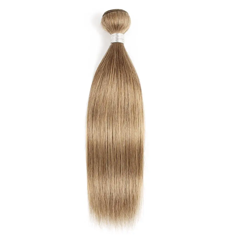 การรวมกลุ่มตรงผมมนุษย์ 613 สีบลอนด์น้ําผึ้ง # 8 Ash Blonde สีผมมนุษย์ทอผ้า 100% Remy Human Natural Hair Extensions 100g