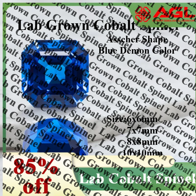 

TOPLab Grown Cobalt Spinel Asscher Shape Blue Color Gemstone for DIY Ring Necklace Earrings Making Materials Selectable Certific