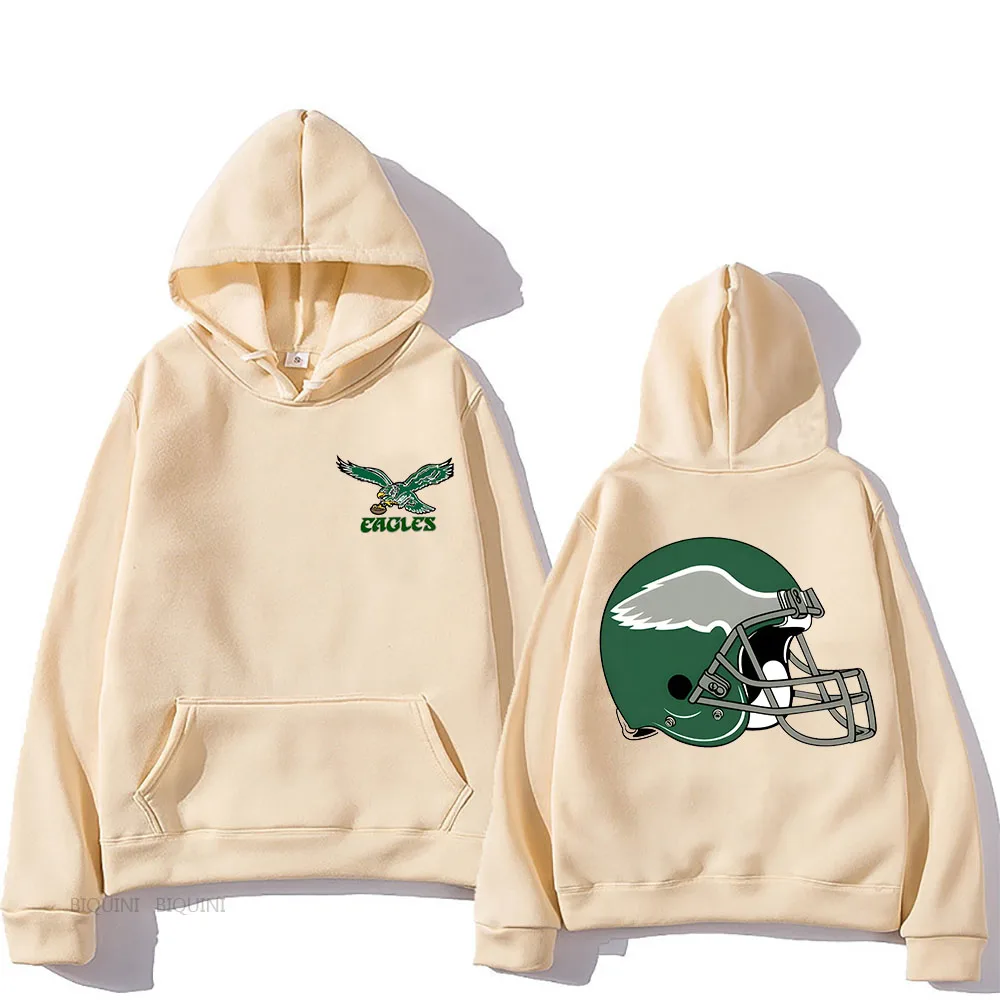 Philadelphia Eagles Hooded for Autumn/Winter Fashion Casual Sweatshirt Long-sleeved Fleece Clothing Sudaderas Vintage Pullovers