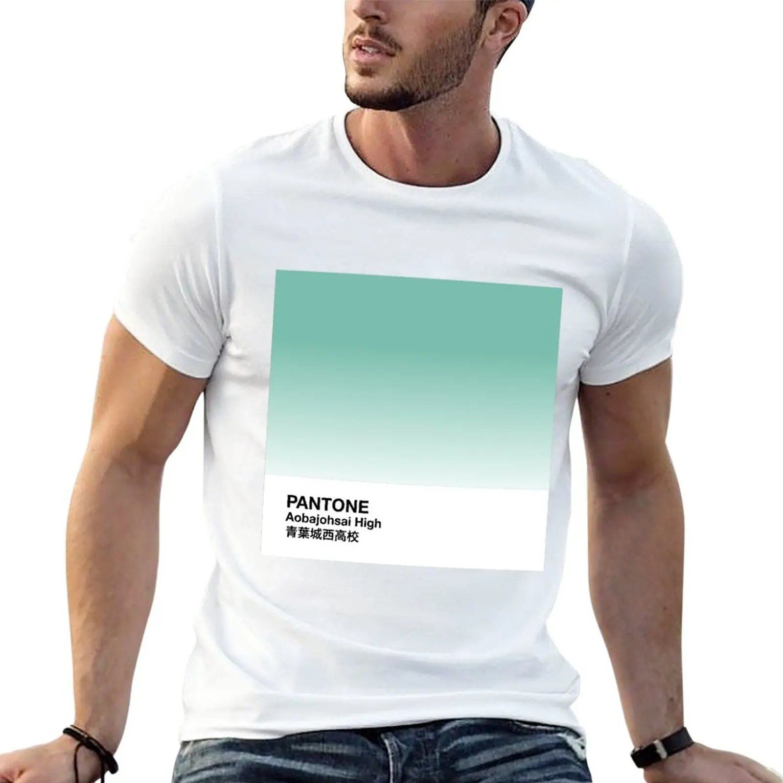 Новая футболка Aobajohsai PANTONE, забавная футболка, индивидуальные футболки, мужская одежда
