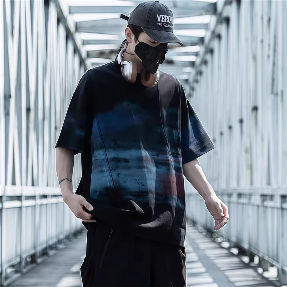 

Mens Graffiti Print T-Shirts Streetwear Hip Hop Y2k Short Sleeve TShirt Men Oversized Harajuku Vintage Casual Tees Tops Unisex