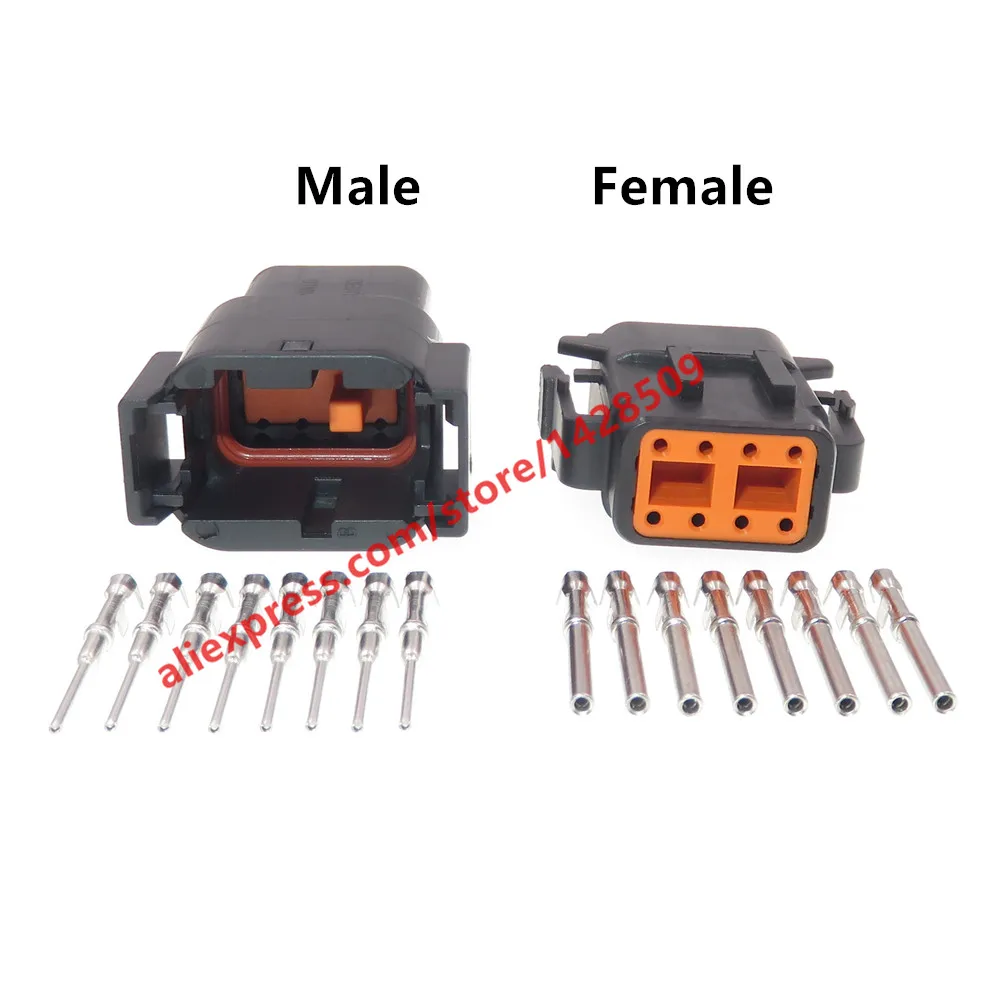 1 Set 8 Pin DEUTSCH DTM Waterproof Plug Car Wiring Sockets Automotive Electric Connector For Auto DTM04-08PB DTM06-08SB