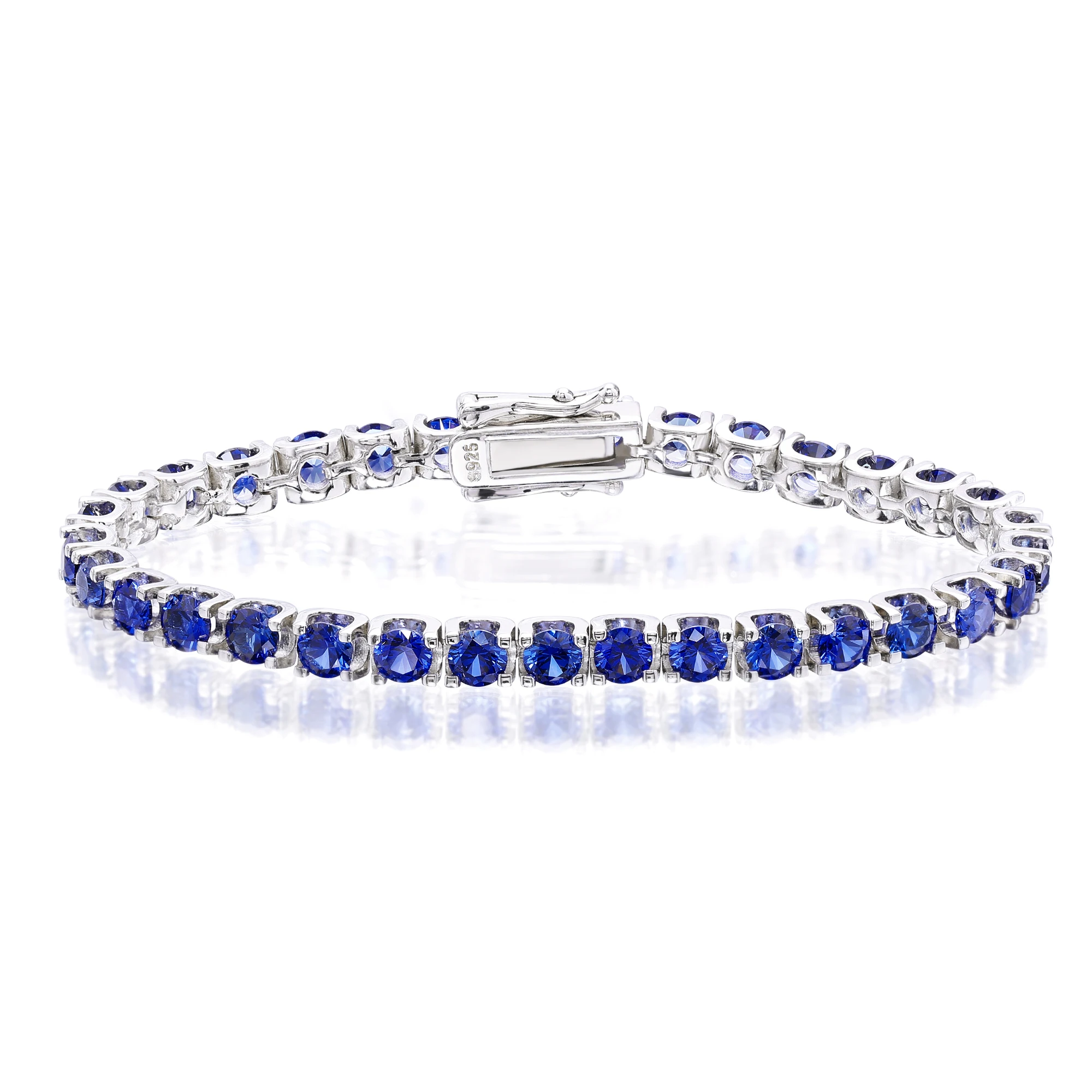 

LUSTER One Tennis Bracelets for Women,Sapphire Bracelet 925 Sterling Silver White Gold Plated For Women Daily Wear.