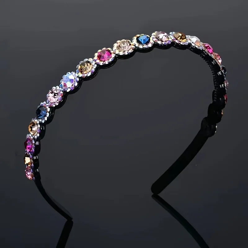 

1ps High-grade Rhinestone Hair Clip Women's Daily Face Wash Hair Band Simple Pressure Hair Clamp Teeth Non-slip Head Band