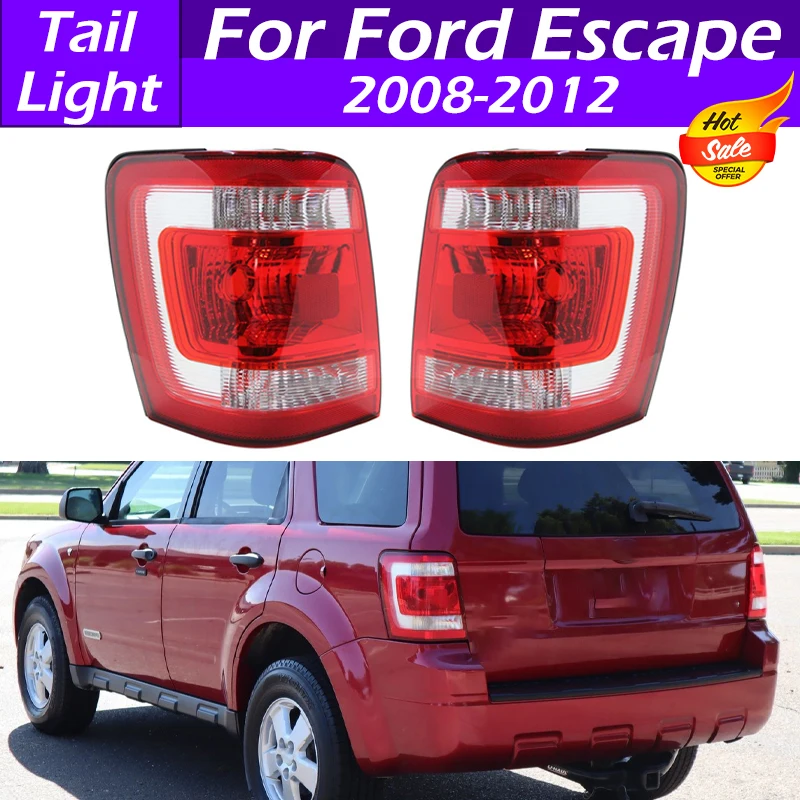 Up_Gear_Performance Tercera Luz De Freno Trasera LED Para Ford Escape 2008-2012: Lente Negra/humo Y Luz Roja